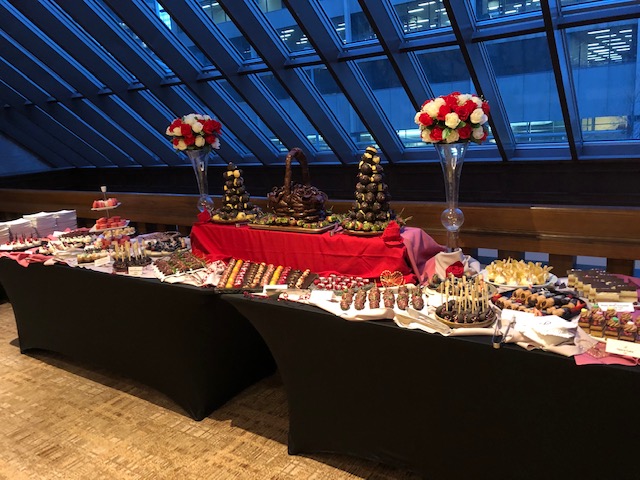 wide view of dessert buffet